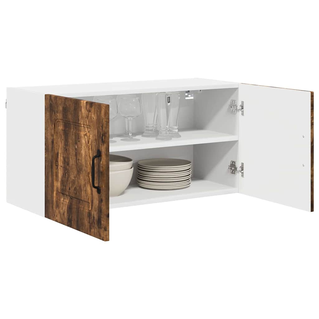 Küchenhängeschrank mit Regal Geräucherte Eiche 80 x 31 x 40 cm